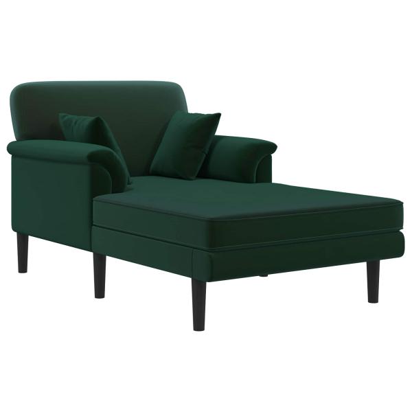 Chaiselongue Dunkelgrün Samt