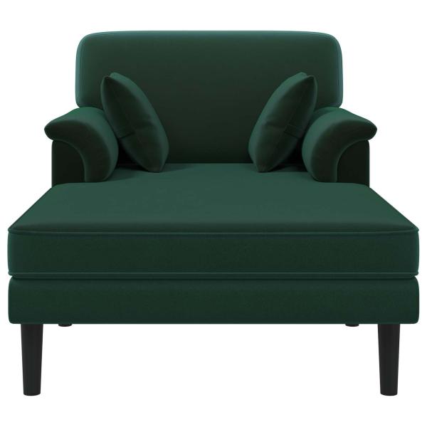 Chaiselongue Dunkelgrün Samt