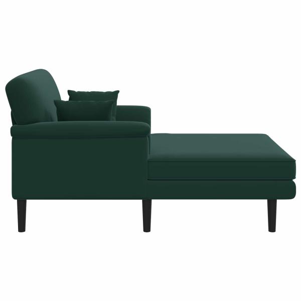 Chaiselongue Dunkelgrün Samt
