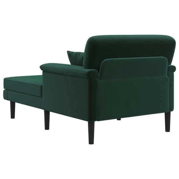 Chaiselongue Dunkelgrün Samt