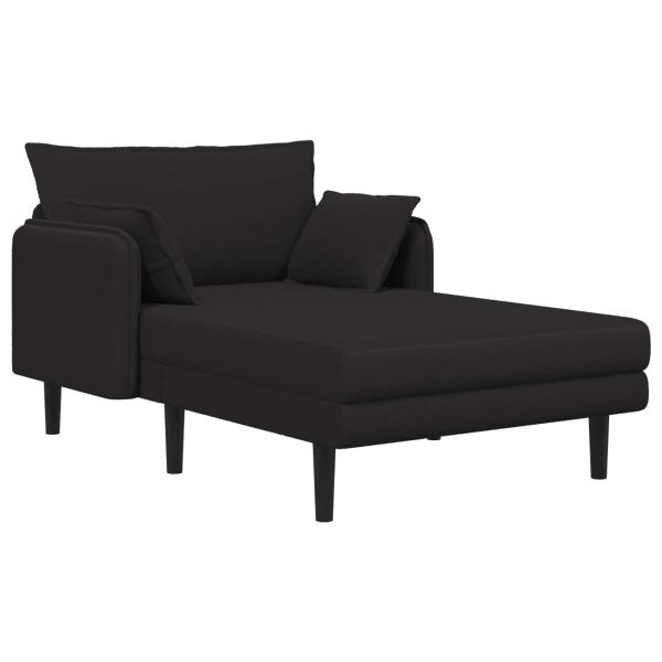 Große Chaiselongue Schwarz Bouclé