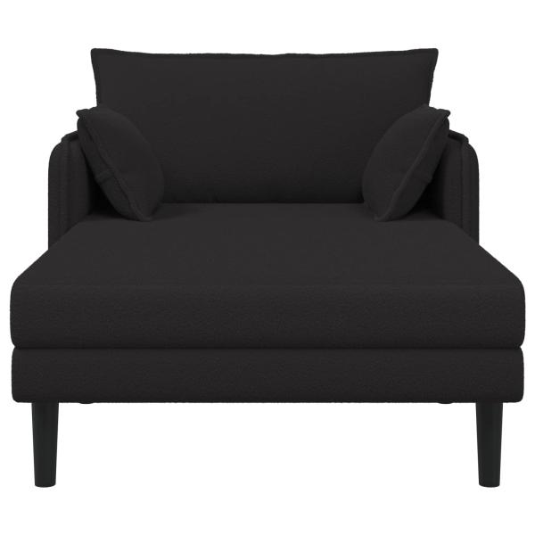Große Chaiselongue Schwarz Bouclé