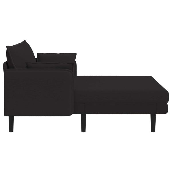 Große Chaiselongue Schwarz Bouclé
