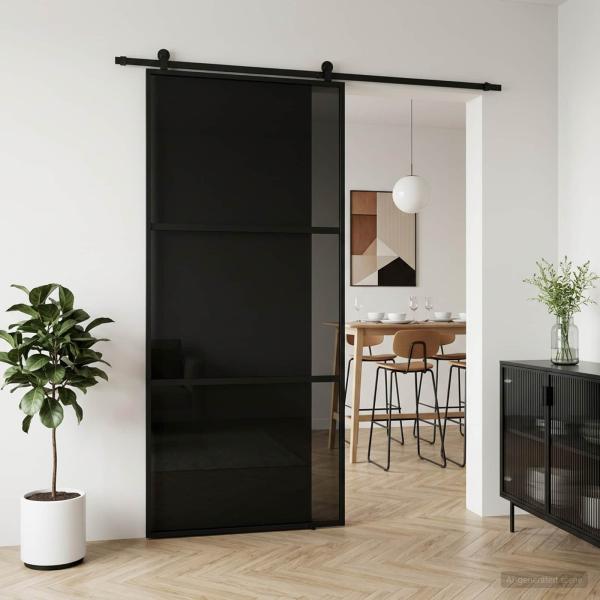 ARDEBO.de - Schiebetür 102 x 205 cm Verbautes Glas und Aluminium