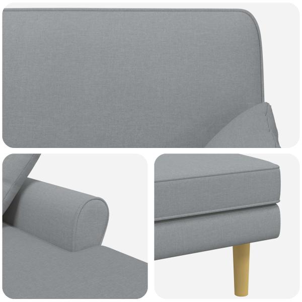 Chaiselongue Hellgrau Stoff