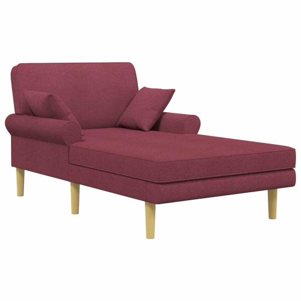 ARDEBO.de - Chaiselongue Weinrot Stoff