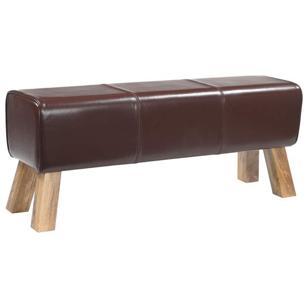 ARDEBO.de - Bank 110 x 30 x 45 cm Echtes Leder Dunkelbraun