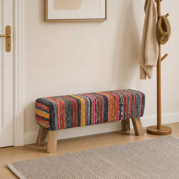 ARDEBO.de - Bank 110 x 30 x 45 cm Echtes Leder Mehrfarbig
