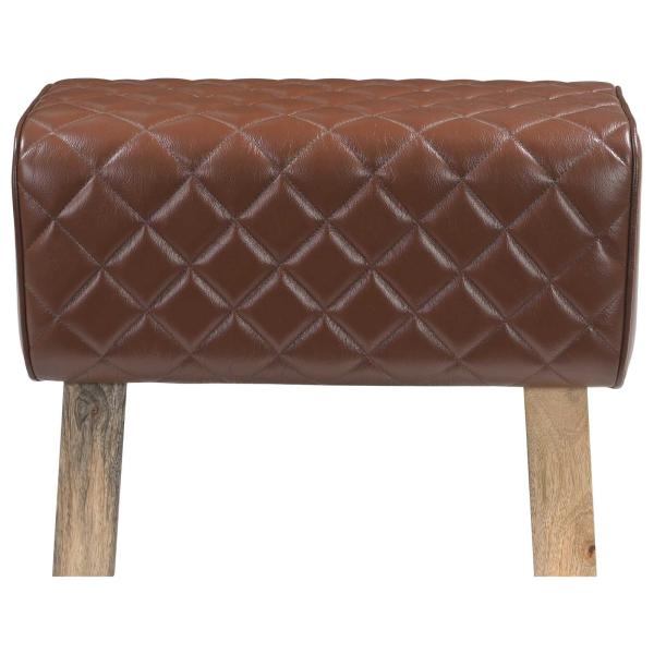 Bank 60 x 30 x 45 cm Echtes Leder Diamant-Braun