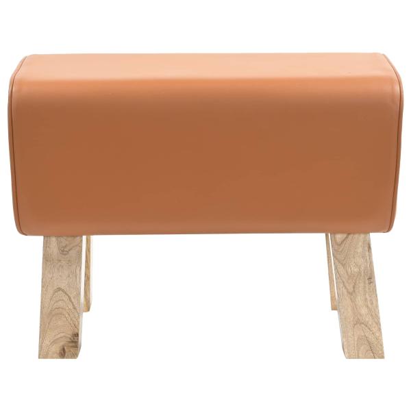 Bank 60 x 30 x 45 cm Echtes Leder Braun