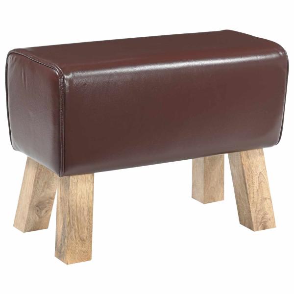 ARDEBO.de - Bank 60 x 30 x 45 cm Echtes Leder Dunkelbraun