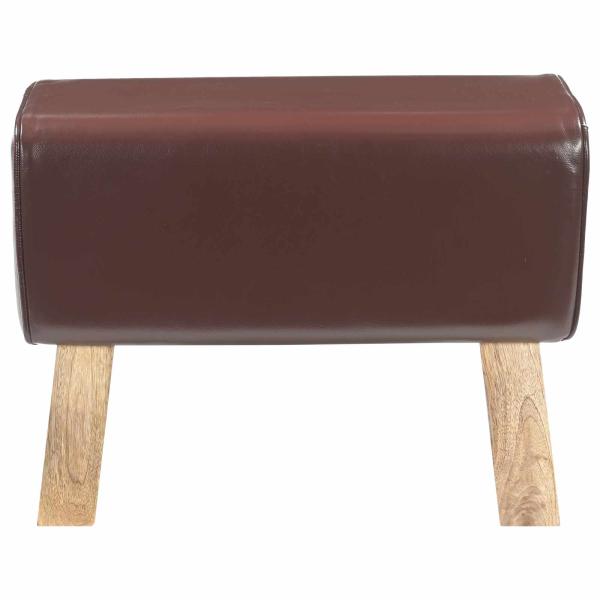 Bank 60 x 30 x 45 cm Echtes Leder Dunkelbraun