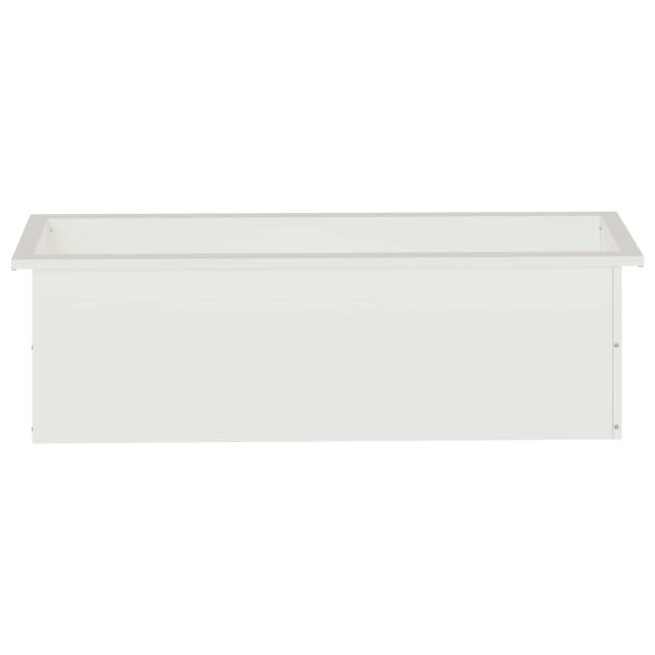 Garten-Pflanzkübel mit LED 2 stk. Weiß 30 × 100 × 30 cm Stahl