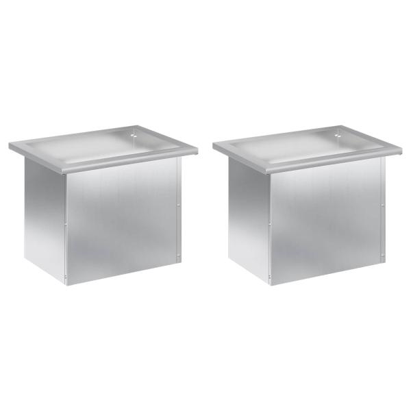 Garten-Pflanzkübel mit LED 2 stk. Silber 30 × 40 × 30 cm