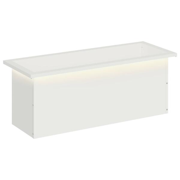 Garten-Pflanzkübel mit LED Weiß 30 x 80 x 30 cm Stahl