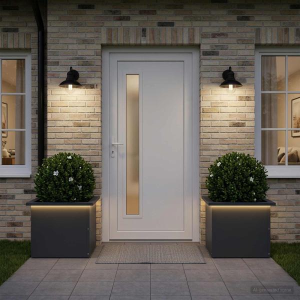 Garten-Pflanzkübel mit LED 2 stk. Antrazit 30 × 40 × 30 cm