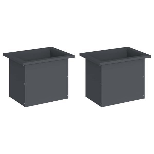 Garten-Pflanzkübel mit LED 2 stk. Antrazit 30 × 40 × 30 cm