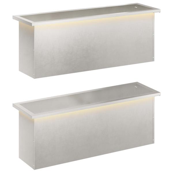 Garten-Pflanzkübel mit LED 2 stk. Silber 30 × 100 × 30 cm