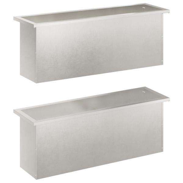Garten-Pflanzkübel mit LED 2 stk. Silber 30 × 100 × 30 cm