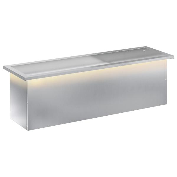 Garten-Pflanzkübel mit LED Silber 30 × 100 × 30 cm