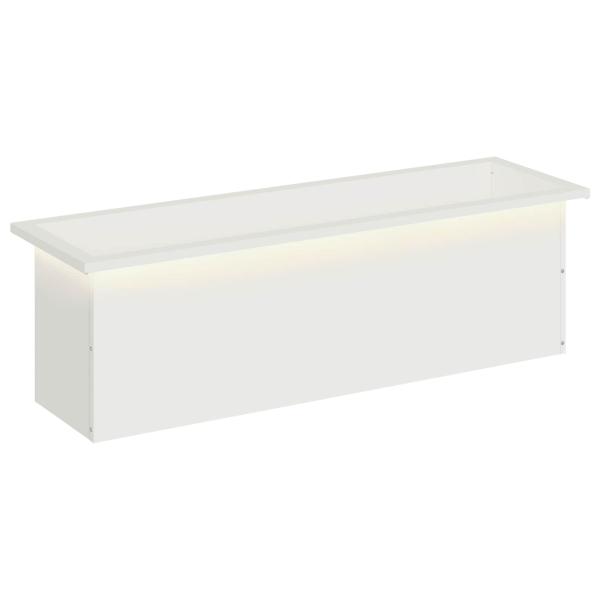 Garten-Pflanzkübel mit LED Weiß 30 × 100 × 30 cm Stahl