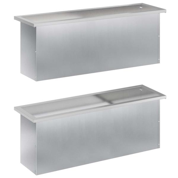 Garten-Pflanzkübel mit LED 2 stk. Silber 30 × 100 × 30 cm