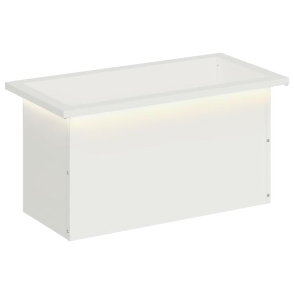 Garten-Pflanzkübel mit LED Weiß 30 × 60 × 30 cm Stahl