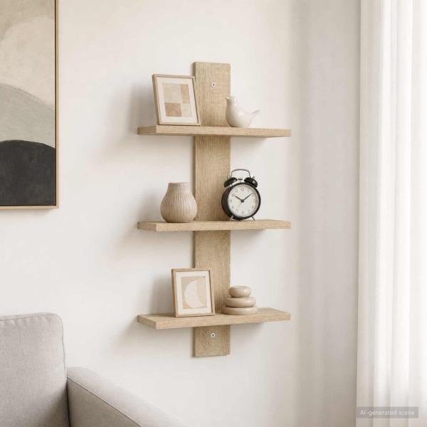 ARDEBO.de - Wandregal Sonoma-Eiche 30 x 13,5 x 64,5 cm Holzwerkstoff