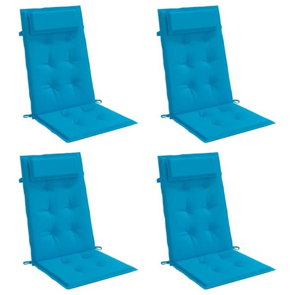 Hochlehner-Auflagen 4 Stk. Hellblau Oxford-Gewebe