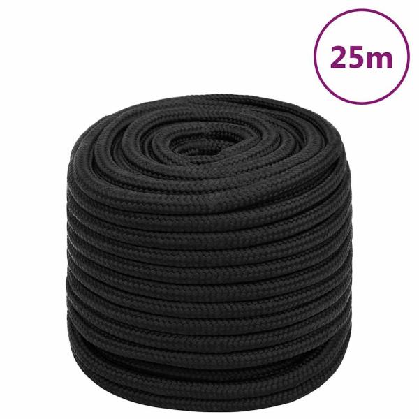 ARDEBO.de - Bootsseil Schwarz 16 mm 25 m Polypropylen