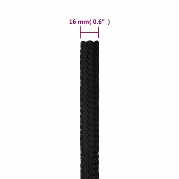 Bootsseil Schwarz 16 mm 25 m Polypropylen