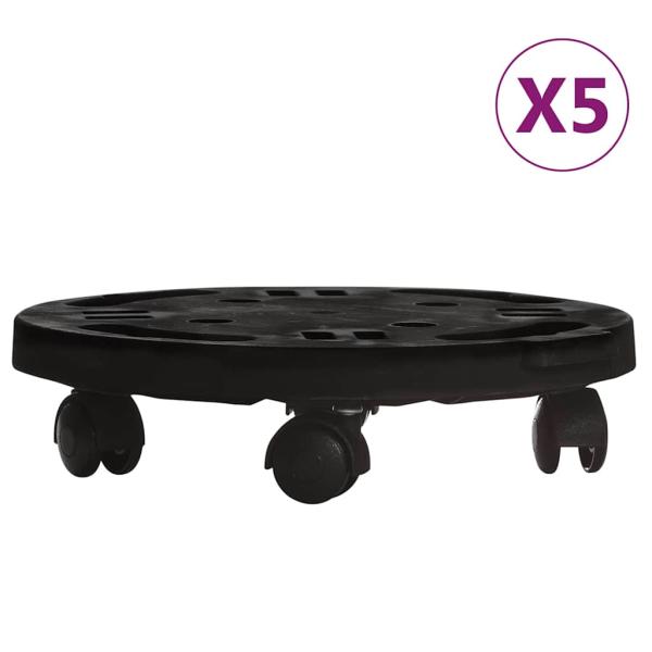 Pflanzenroller 5 Stk. 30 cm Durchmesser Schwarz 170 kg