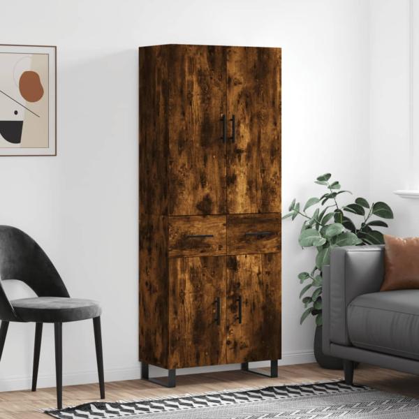 ARDEBO.de - Highboard Räuchereiche 69,5x34x180 cm Holzwerkstoff