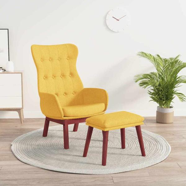ARDEBO.de - Relaxsessel mit Hocker Senfgelb Stoff