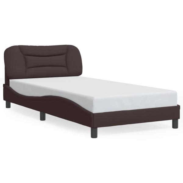 Bettgestell mit LED ohne Matratze "Hvar" Dunkelbraun 100x200 cm Stoff