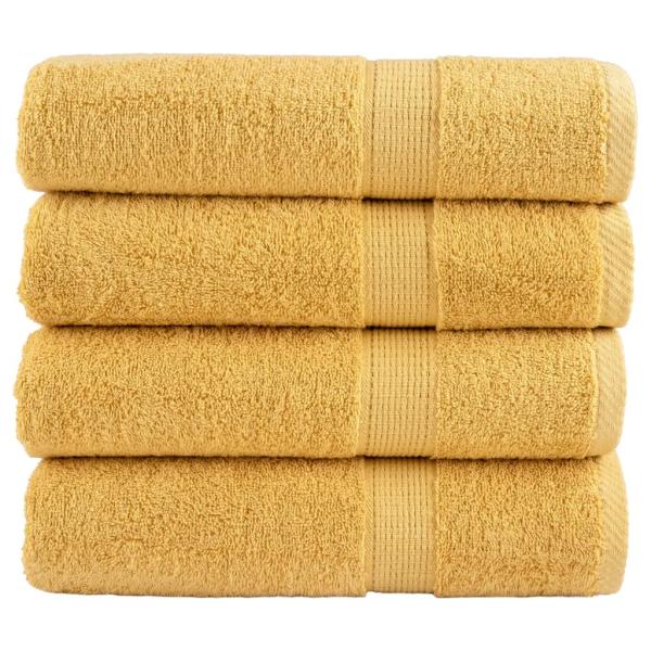 Premium Badetücher SOLUND 4 Stk. Gold 100x150 cm 600 g/m²