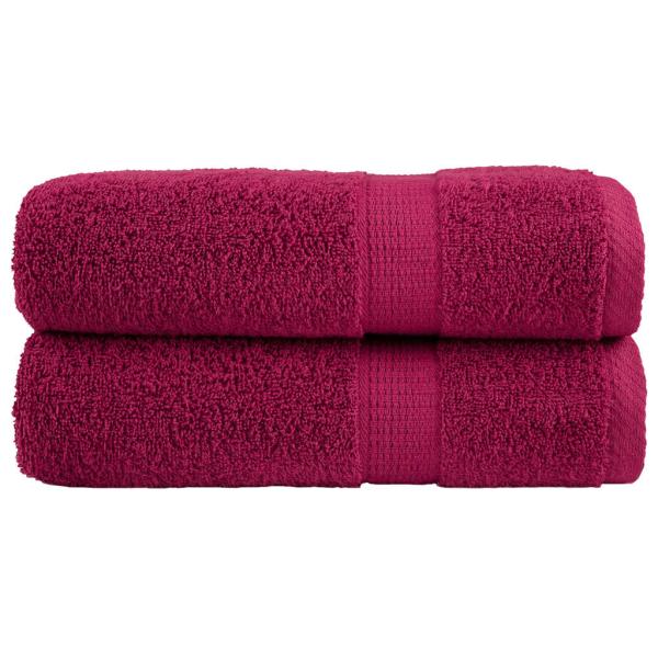 ARDEBO.de - Premium Badetücher SOLUND 2 Stk. Bordeaux 100x150 cm 600 g/m²