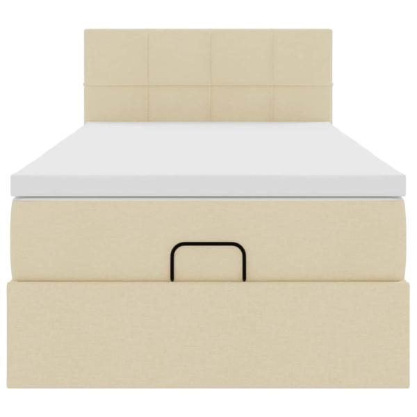 Ottoman-Bett mit Matratze Creme 80x200 cm Stoff