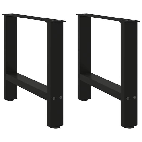 Couchtischbeine Schwarz 2 Stk. 50x(42-43) cm Stahl