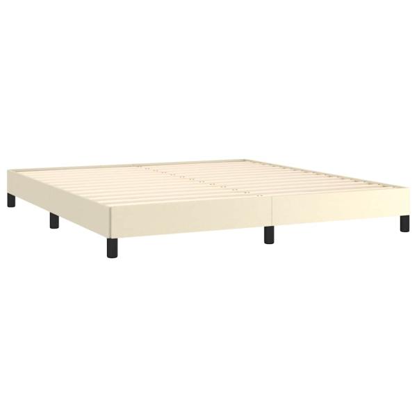 Boxspringbett mit Matratze Creme 180x200 cm Kunstleder