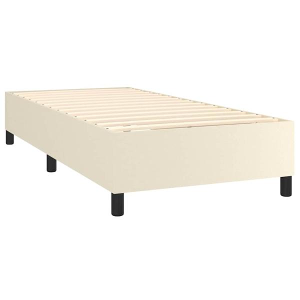 Boxspringbett mit Matratze Creme 90x190 cm Kunstleder