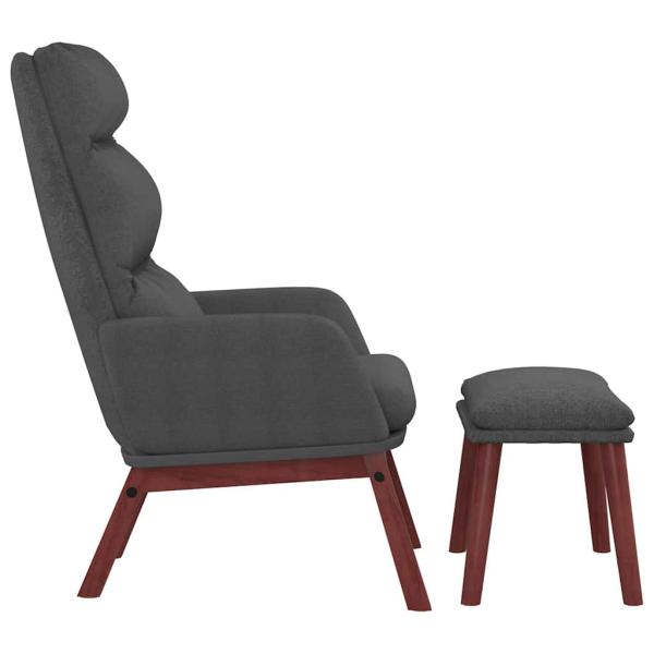 Relaxsessel mit Hocker Dunkelgrau Stoff