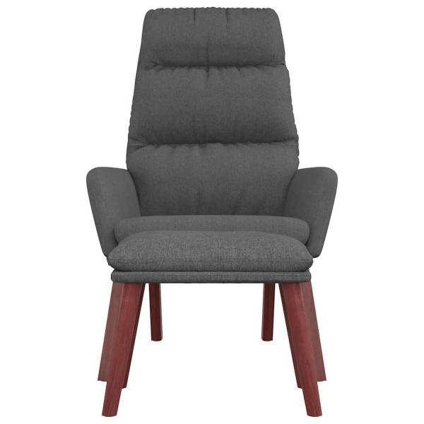 Relaxsessel mit Hocker Dunkelgrau Stoff