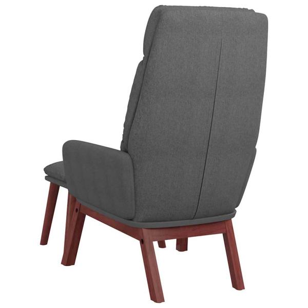 Relaxsessel mit Hocker Dunkelgrau Stoff