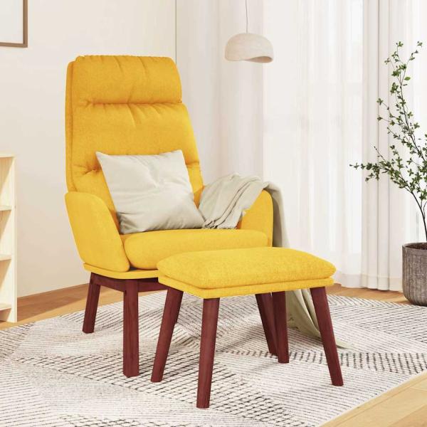 ARDEBO.de - Relaxsessel mit Hocker Senfgelb Stoff