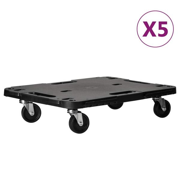Transportroller 5 Stk. Schwarz 58x38x12 cm Polypropylen