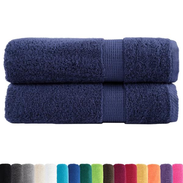 Premium Badetücher SOLUND 2 Stk. Marineblau 100x150 cm 600 g/m²