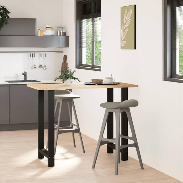 ARDEBO.de - Bartischbeine Schwarz 2 Stk. 60x(100-101) cm Stahl