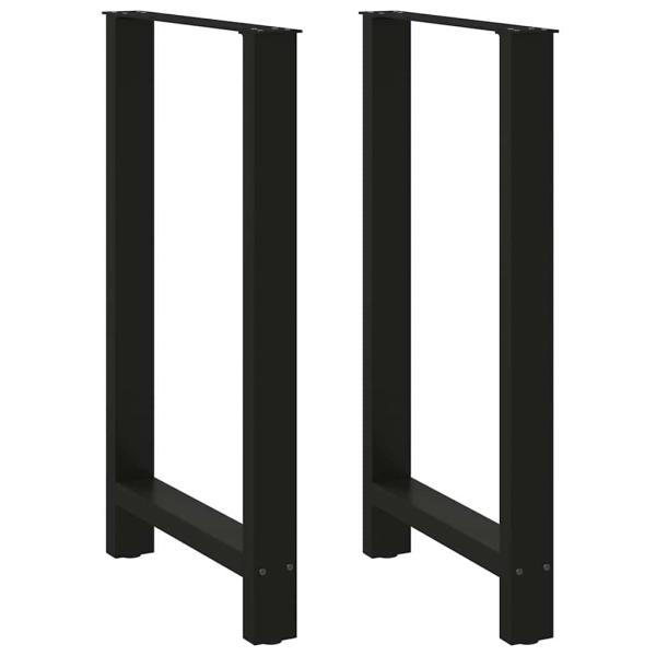 Bartischbeine Schwarz 2 Stk. 60x(100-101) cm Stahl