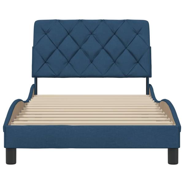 Bettgestell ohne Matratze Blau 100x200 cm Stoff